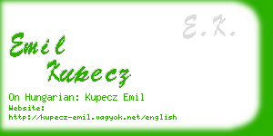 emil kupecz business card